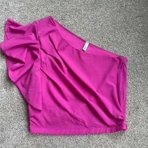 Glam Vibrant Pink One-Shoulder Top
